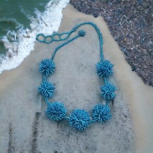 💖 Beaded Pom-Pom Choker Necklace 💖